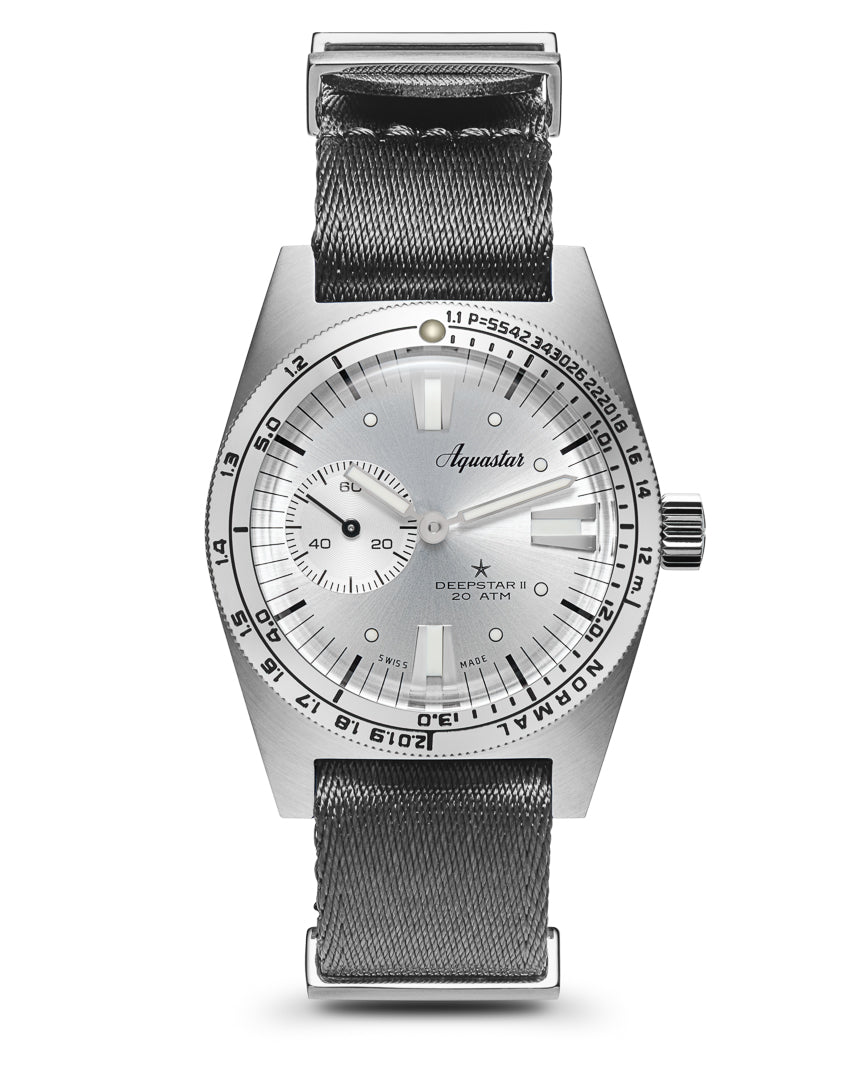 Aquastar Deepstar II Vintage Silver Star Watch DS2-NATO SG Image 1