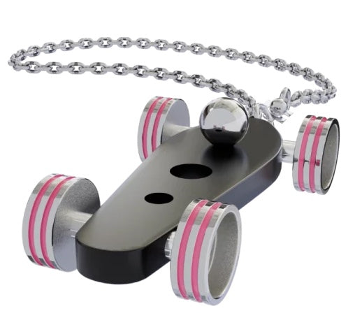 B.R.M. Key Chain Bolides by B.R.M Black w Fuchsia Wheel Support Chain Black w Fuchsia Wheel Support Chain Image 1