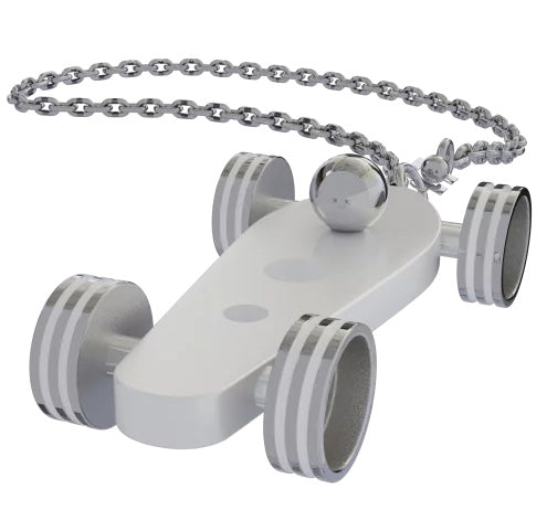 B.R.M. Key Chain Bolides by B.R.M White w White Wheel Support Chain White w White Wheel Support Chain Image 1