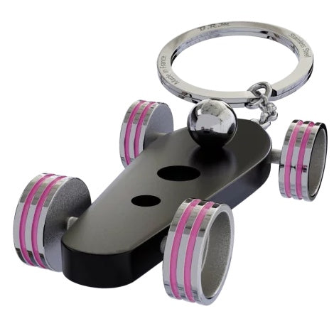 B.R.M. Key Ring Bolides by B.R.M Black w Fuchsia Wheel Support Ring Black w Fuchsia Wheel Support Ring Image 1