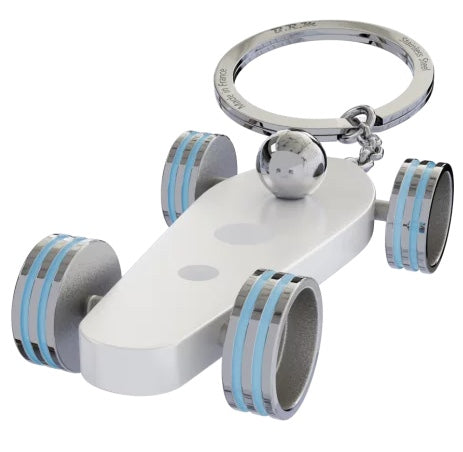 B.R.M. Key Ring Bolides by B.R.M White w Light Blue Wheel Support Ring White w Light Blue Wheel Support Ring Image 1