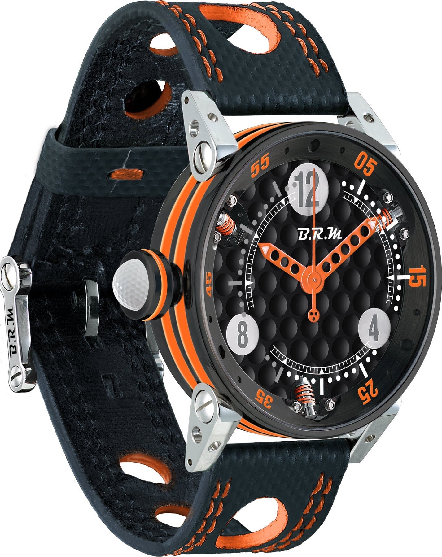 B.R.M Watch Golf Master Ladies Orange Hands GF7-38-SA-N-AO Image 1