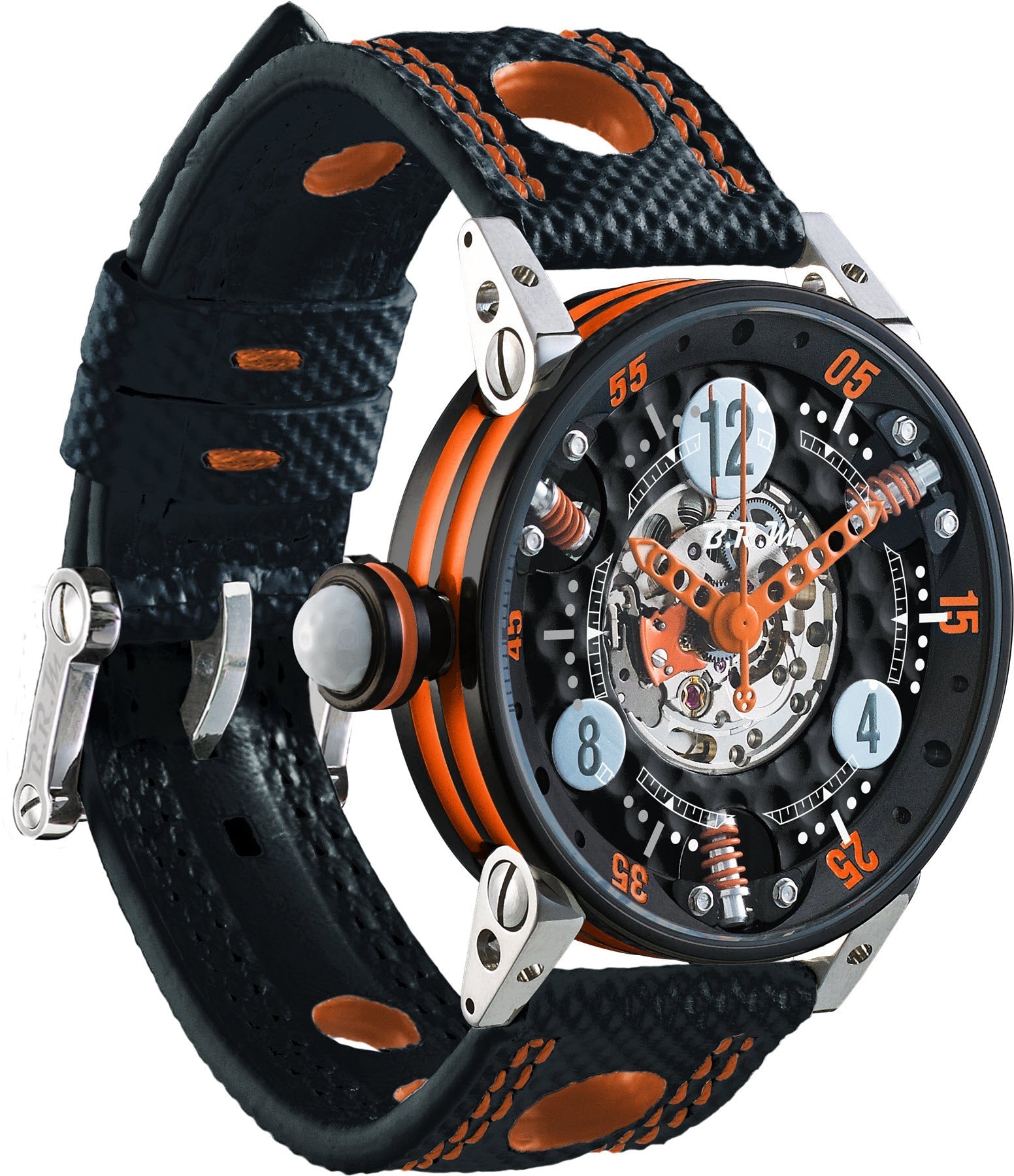 B.R.M Watch Golf Master Ladies Orange Hands GF7-38-SA-N-SQ-AO Image 1