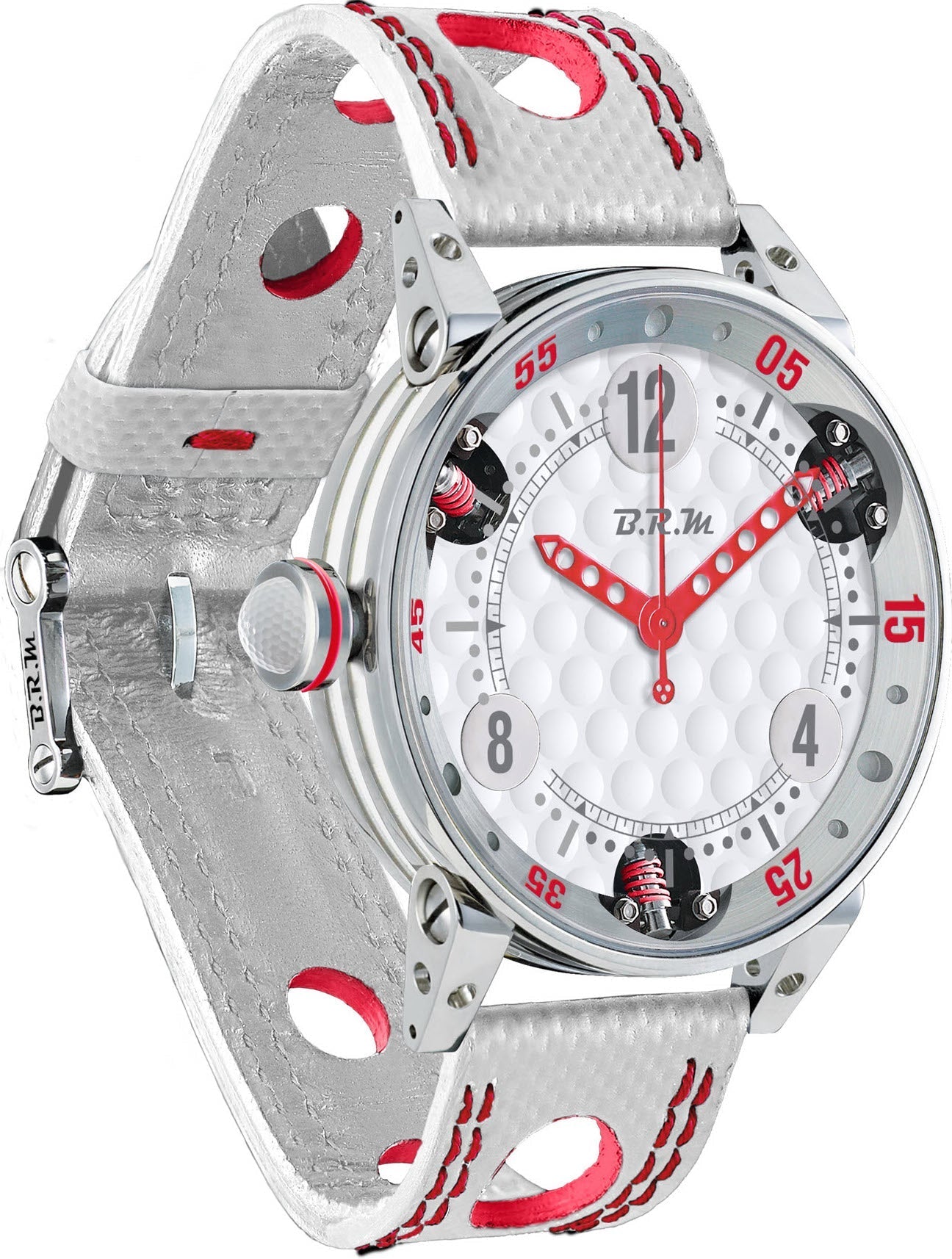 B.R.M Watch Golf Master Mens Red Hands GF6-44-SA-AR Image 1