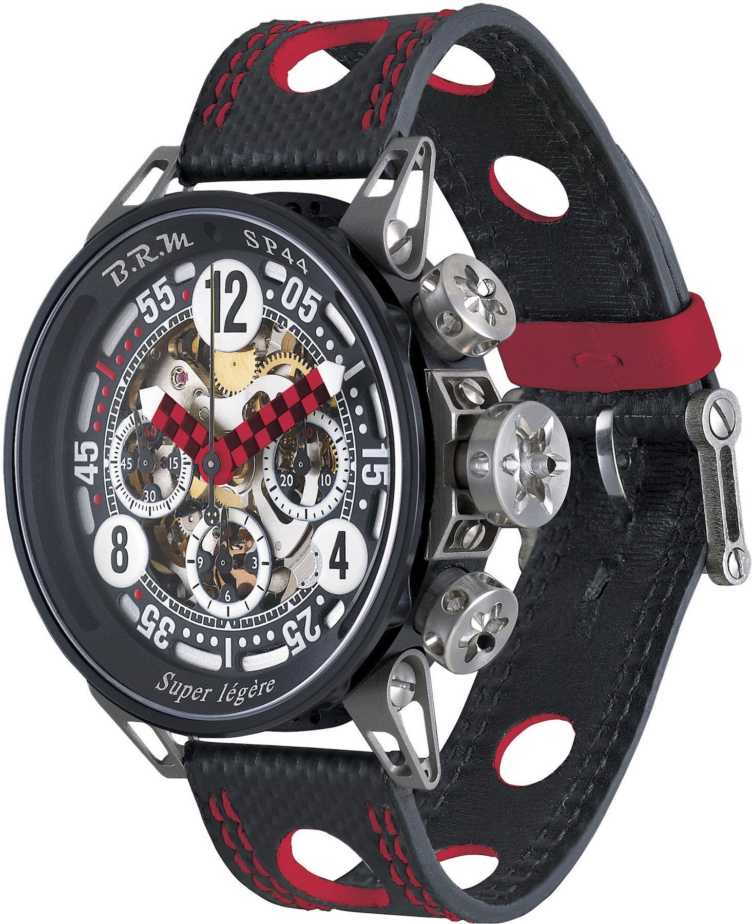 B.R.M Watch SP-44 Black And Red Hands SP-44-ADR-LIGHT Image 1