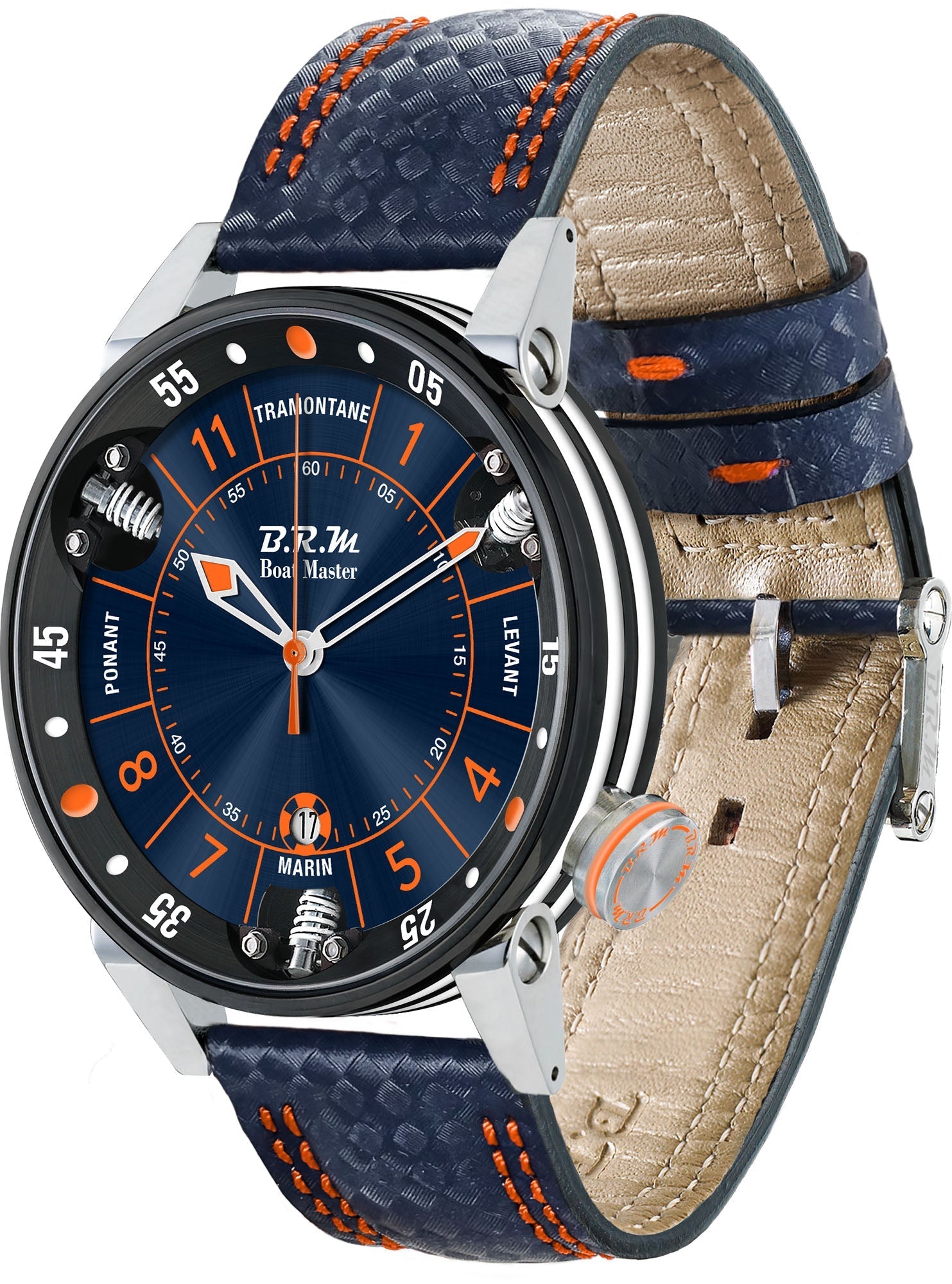B.R.M. Watches Boat Master Chronograph Blue Sun Watch BM6-44-SA-N-CBL-AGO-OBLM Image 1