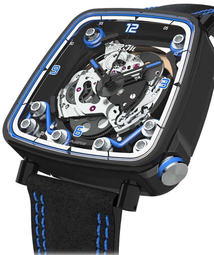 B.R.M. Watches FF39-40 Black Titanium Blue Watch FF39-40-TN-LFN-BLM Image 1