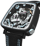 B.R.M. Watches FF39-40 Black Titanium Light Blue Watch FF39-40-TN-LFN-BLC Image 1