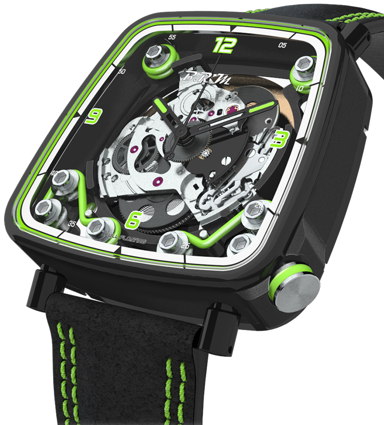 B.R.M. Watches FF39-40 Black Titanium Lime Green Watch FF39-40-TN-LFN-VP Image 1