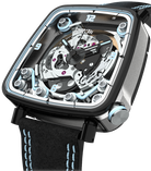 B.R.M. Watches FF39-40 Grey Titanium Black PVD Light Blue Watch FF39-40-TG-LFN-BLC Image 1