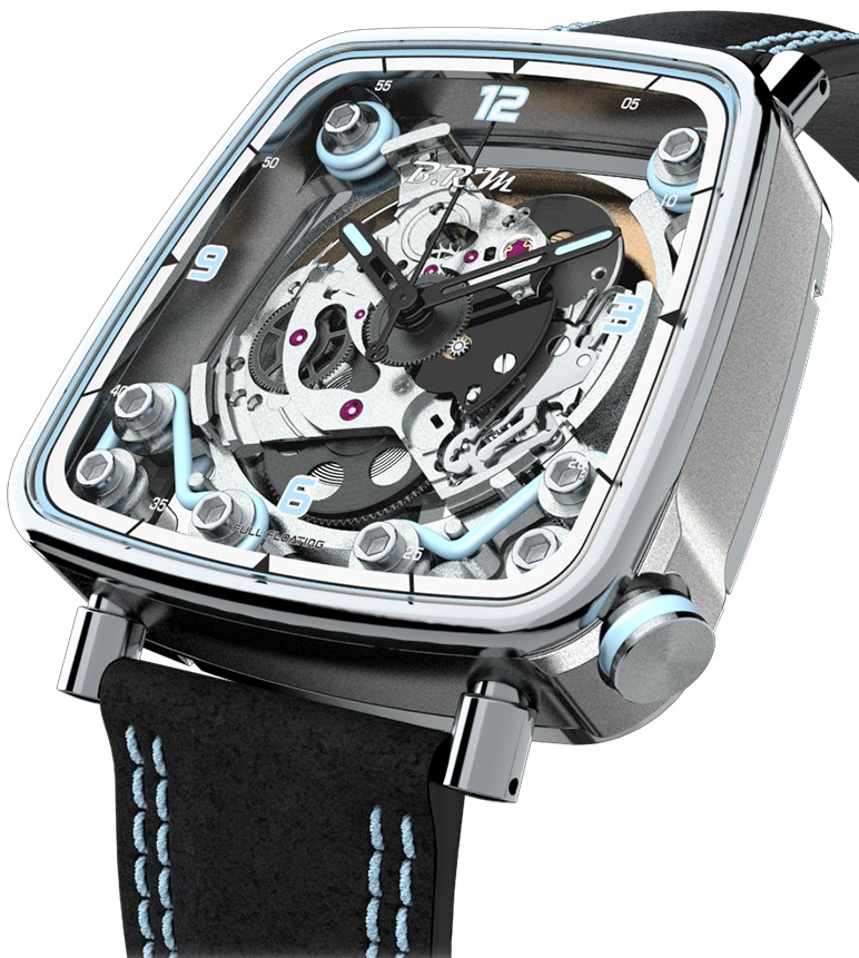 B.R.M. Watches FF39-40 Grey Titanium Light Blue Watch FF39-40-TG-LFG-BLC Image 1