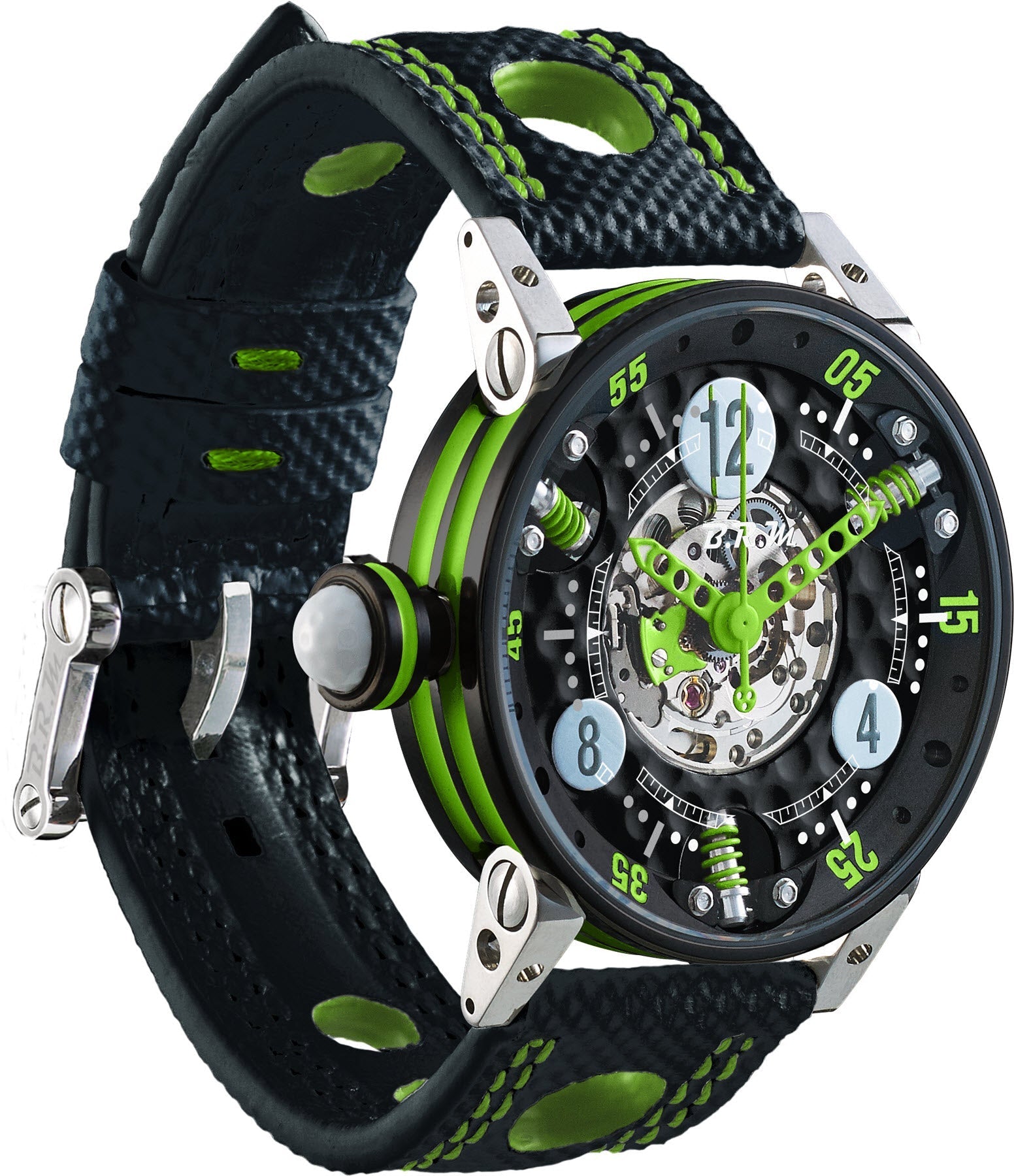 B.R.M. Watches Golf Master Ladies Lime Green Hands Watch GF7-38-SA-N-SQ-AVP Image 1