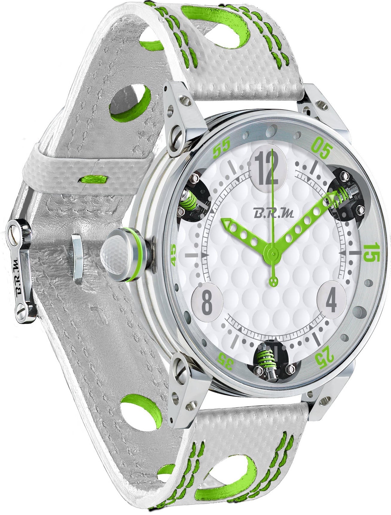 B.R.M. Watches Golf Master Mens Lime Green Red Hands Watch GF6-44-SA-AVP Image 1