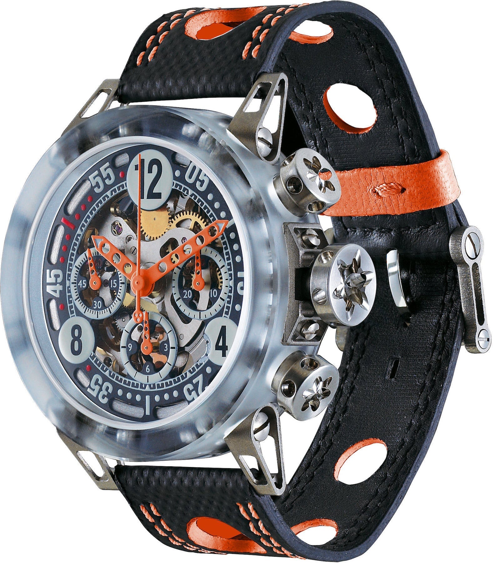 B.R.M. Watches MK-44 Orange Hands Watch MK-44-AO Image 1