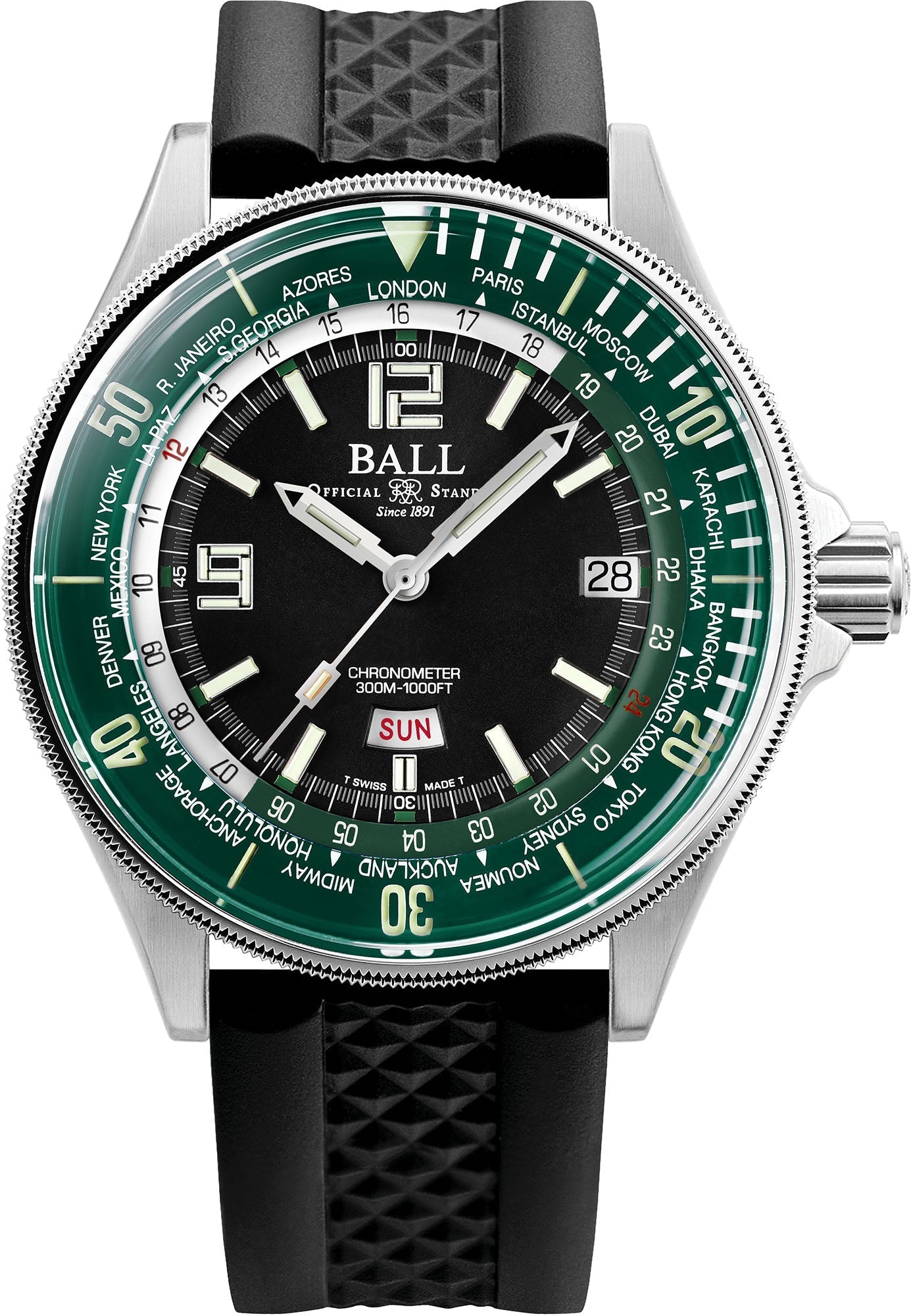 Ball Watch Company Engineer Master II Diver Worldtime Limited Edition Watch DG2232A-PC-GRBK Image 1
