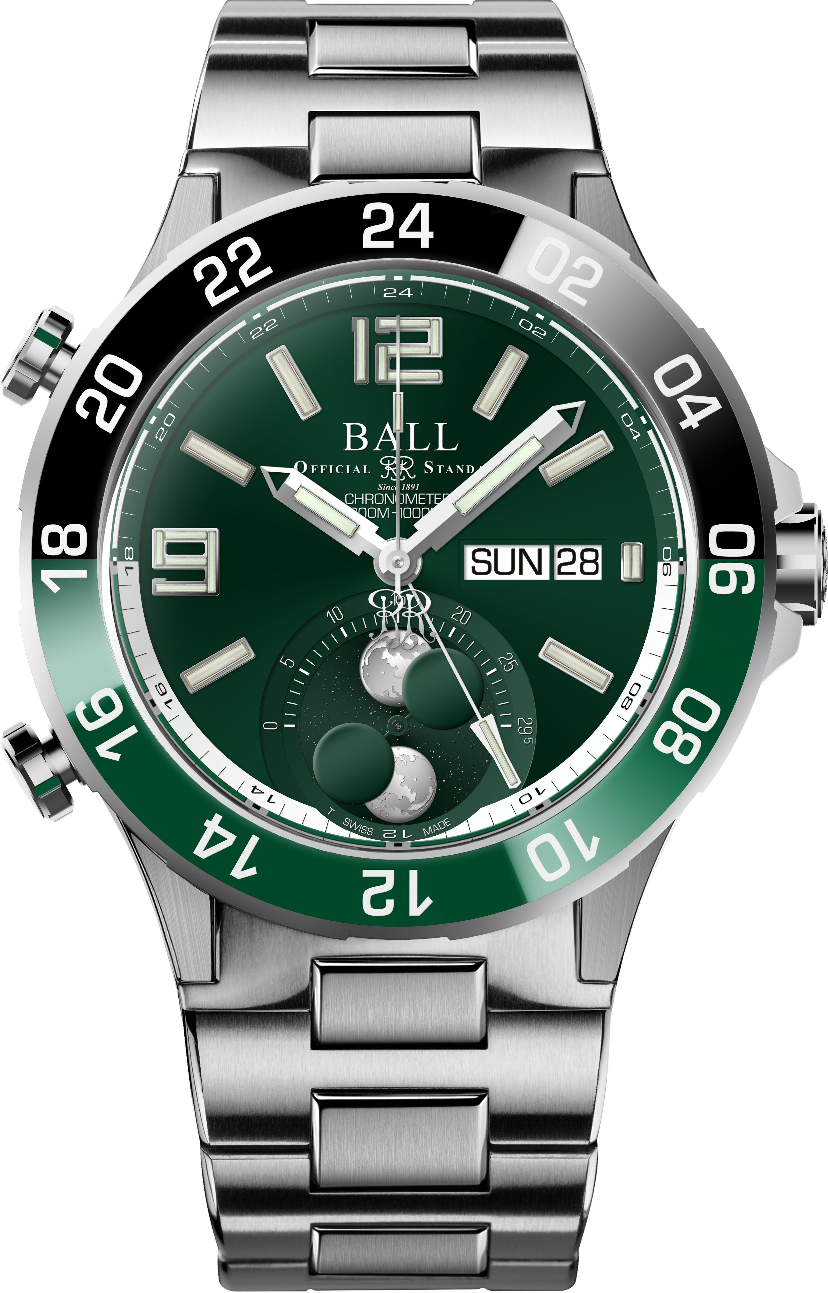 Ball Watch Company Roadmaster Marine GMT Moon Phase Limited Edition Watch DG3220A-S2C-GR Image 1
