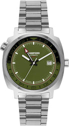 Bamford Watch GMT Steel California Green Black GMT-SS-COMMANDO