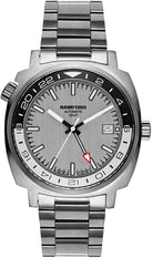 Bamford Watch GMT Steel Black White GMT-SS-BLK-WHI