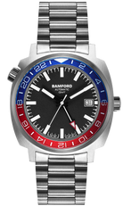 Bamford Watch GMT Steel Blue Red Heritage GMT-SS-BLU-RD-HERITAGE