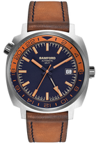 Bamford Watch GMT Steel Tan Blue GMT-SS-TAN-BLU