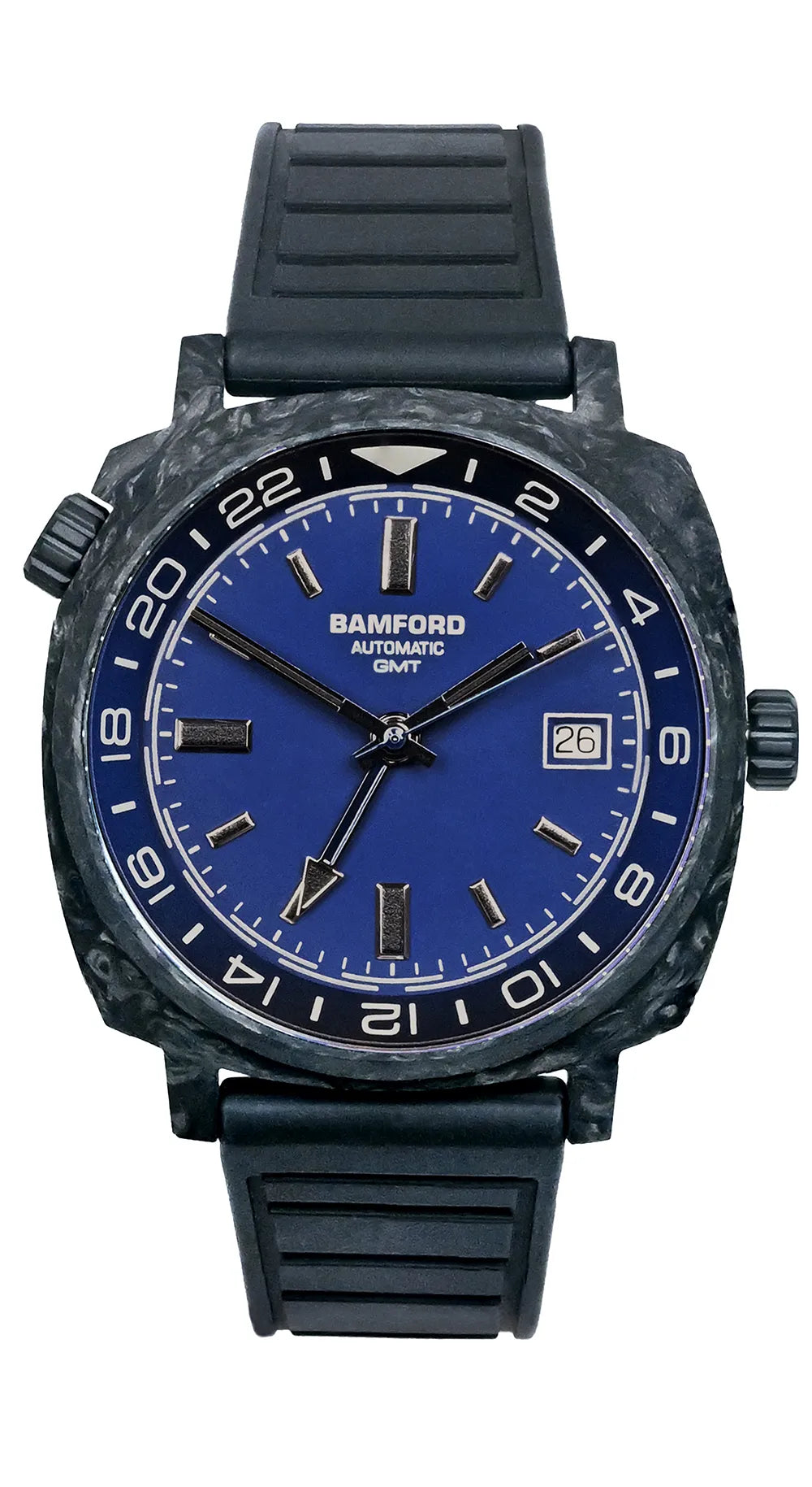 bamford-gmt-forged-carbon-rich-dark-blue-silver-accents-watch