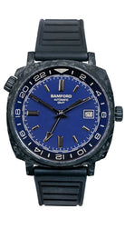 bamford-gmt-forged-carbon-rich-dark-blue-silver-accents-watch