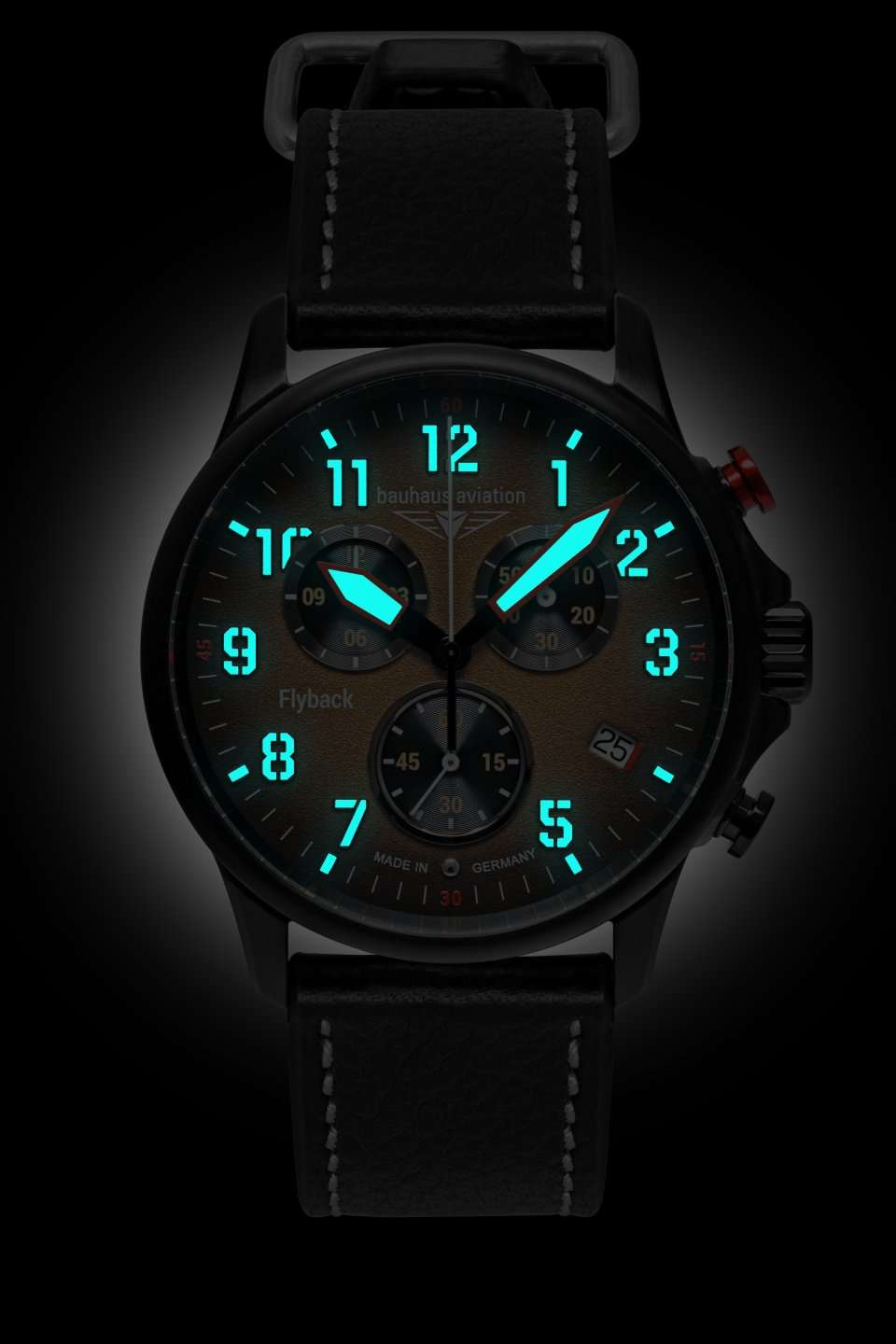 Bauhaus Aviation Blackwing Quartz Flyback Chronograph Watch 28885 Image 2