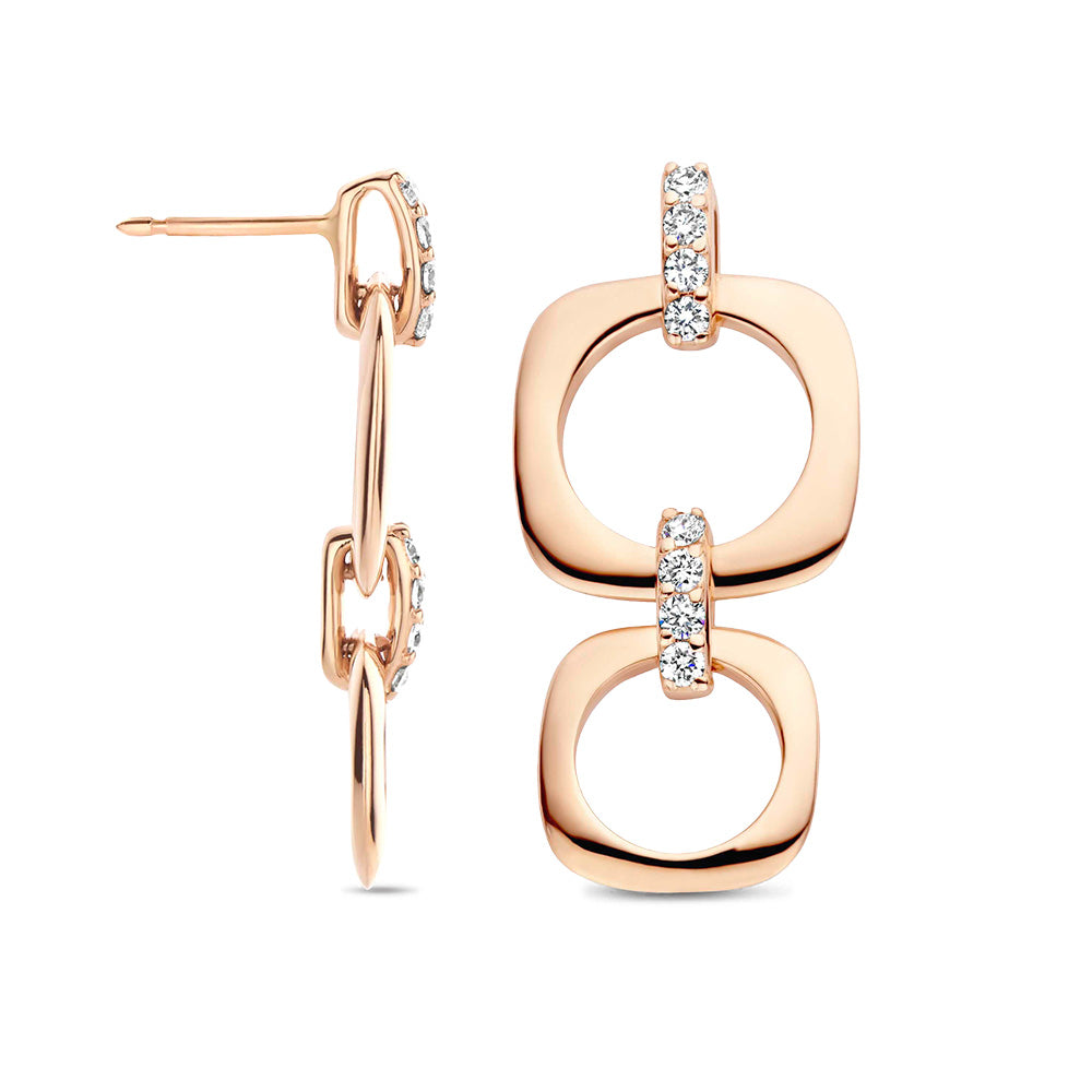 Bigli Elements 18ct Rose and White Gold Diamond Earrings BIG-008 Image 1