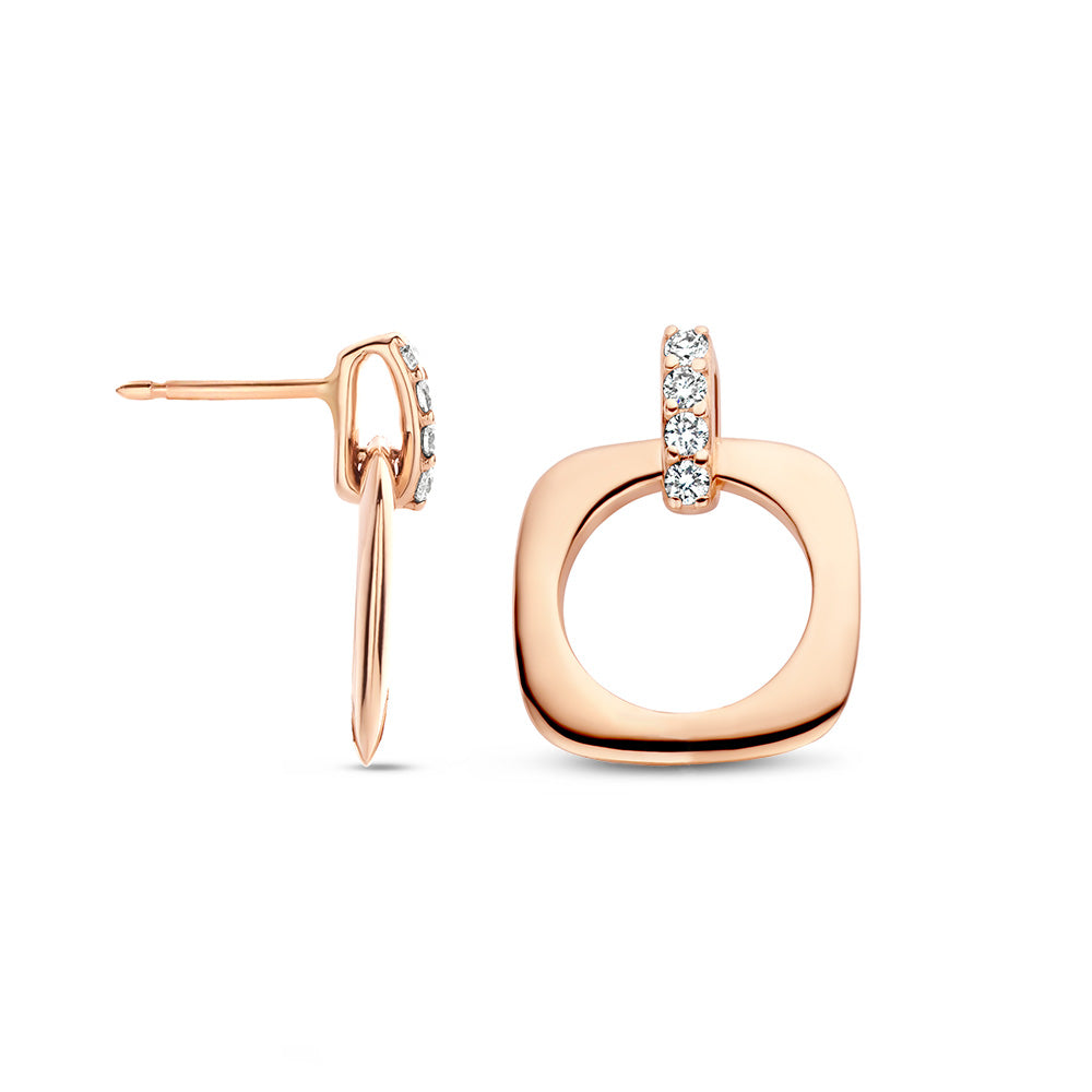 Bigli Elements 18ct Rose and White Gold Diamond Earrings BIG-009 Image 1