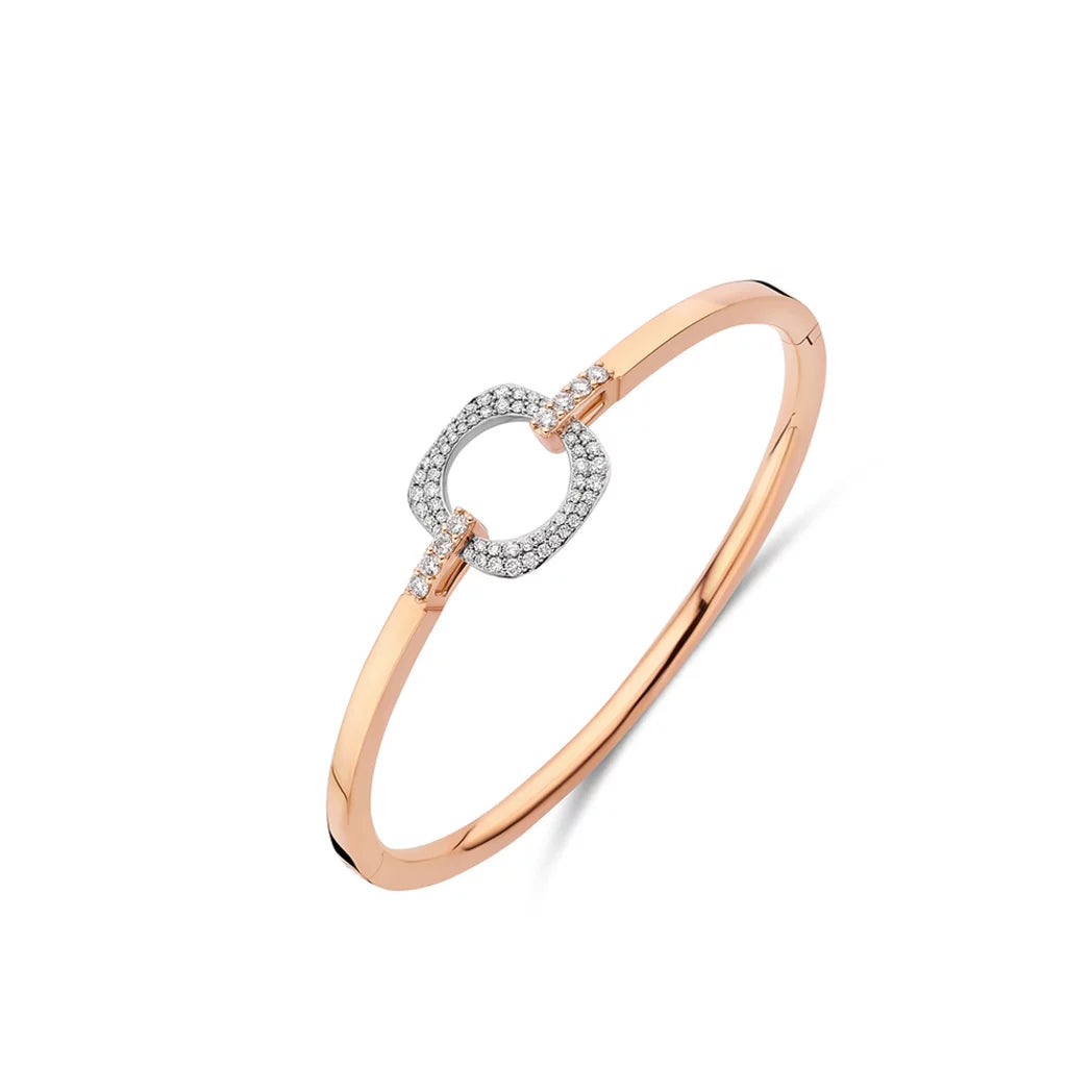 Bigli Elements 18ct Rose Gold and White Gold Diamond Bangle Bracelet BIG-002 Image 2