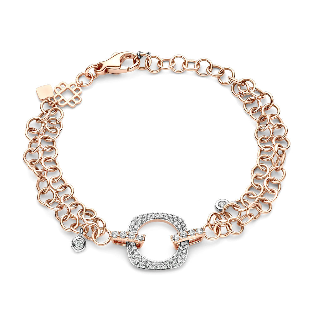 Bigli Elements 18ct Rose Gold and White Gold Diamond Bracelet BIG-001 Image 1