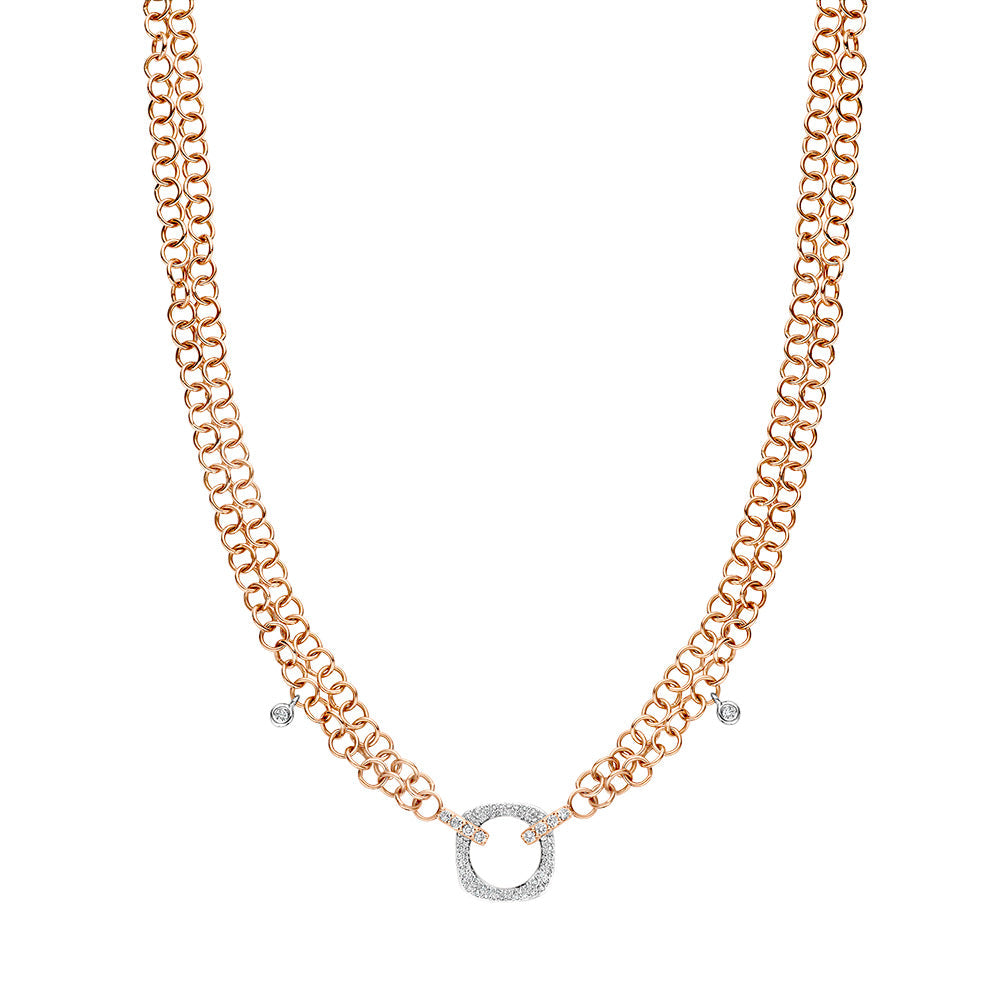 Bigli Elements 18ct Rose Gold and White Gold Diamond Necklace BIG-004 Image 2