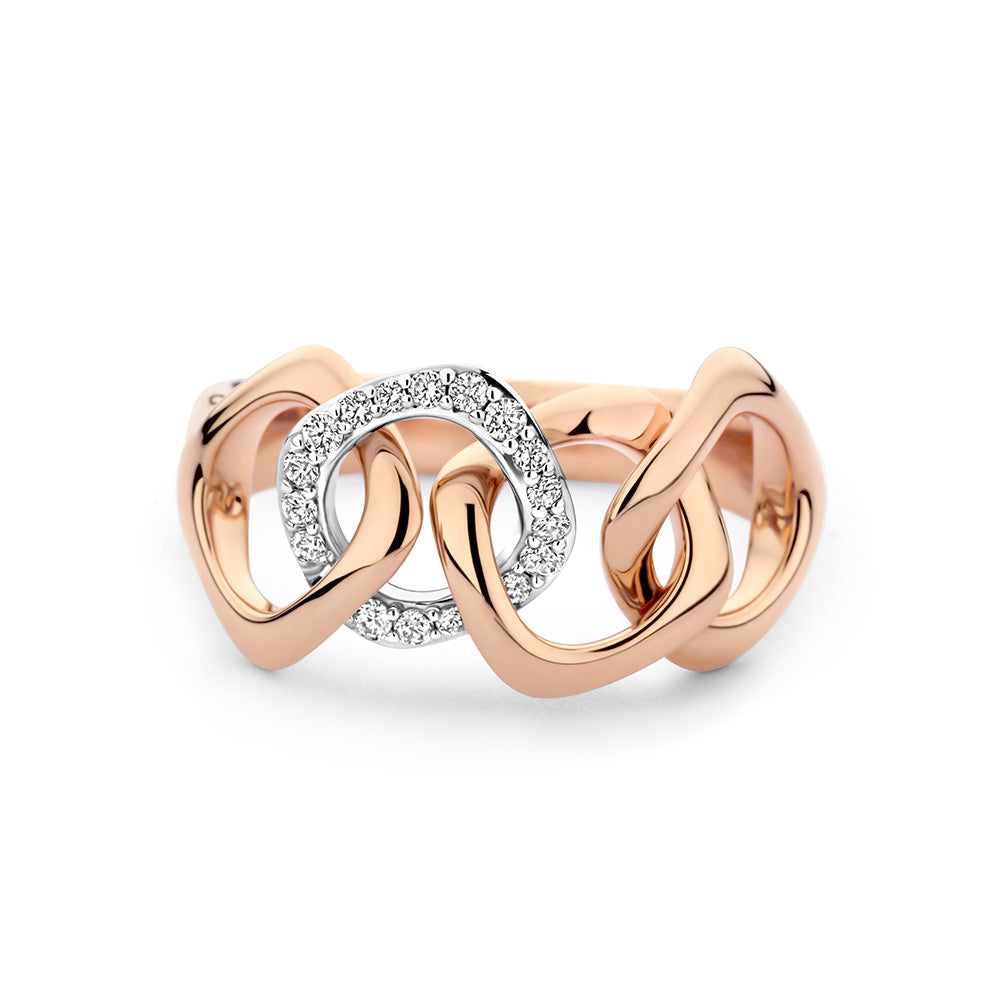 Bigli Elements 18ct Rose Gold and White Gold Diamond Ring BIG-012 Image 1