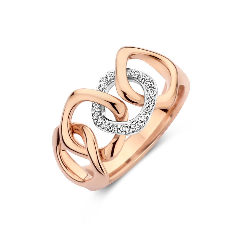 Bigli Elements 18ct Rose Gold and White Gold Diamond Ring BIG-012 Image 3