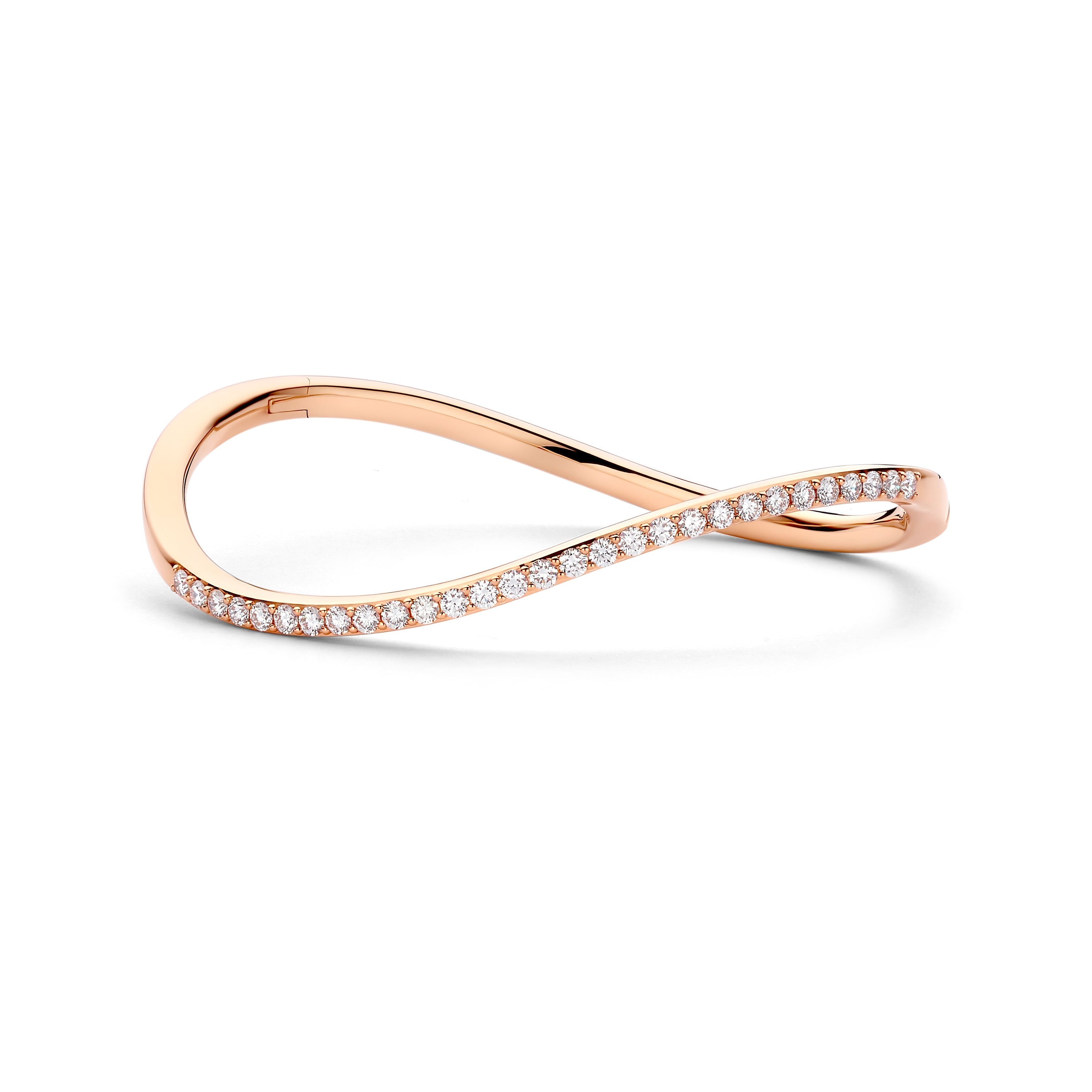 Bigli Infinity 18ct Rose Gold Diamond Bangle Bracelet BIG-081 Image 1