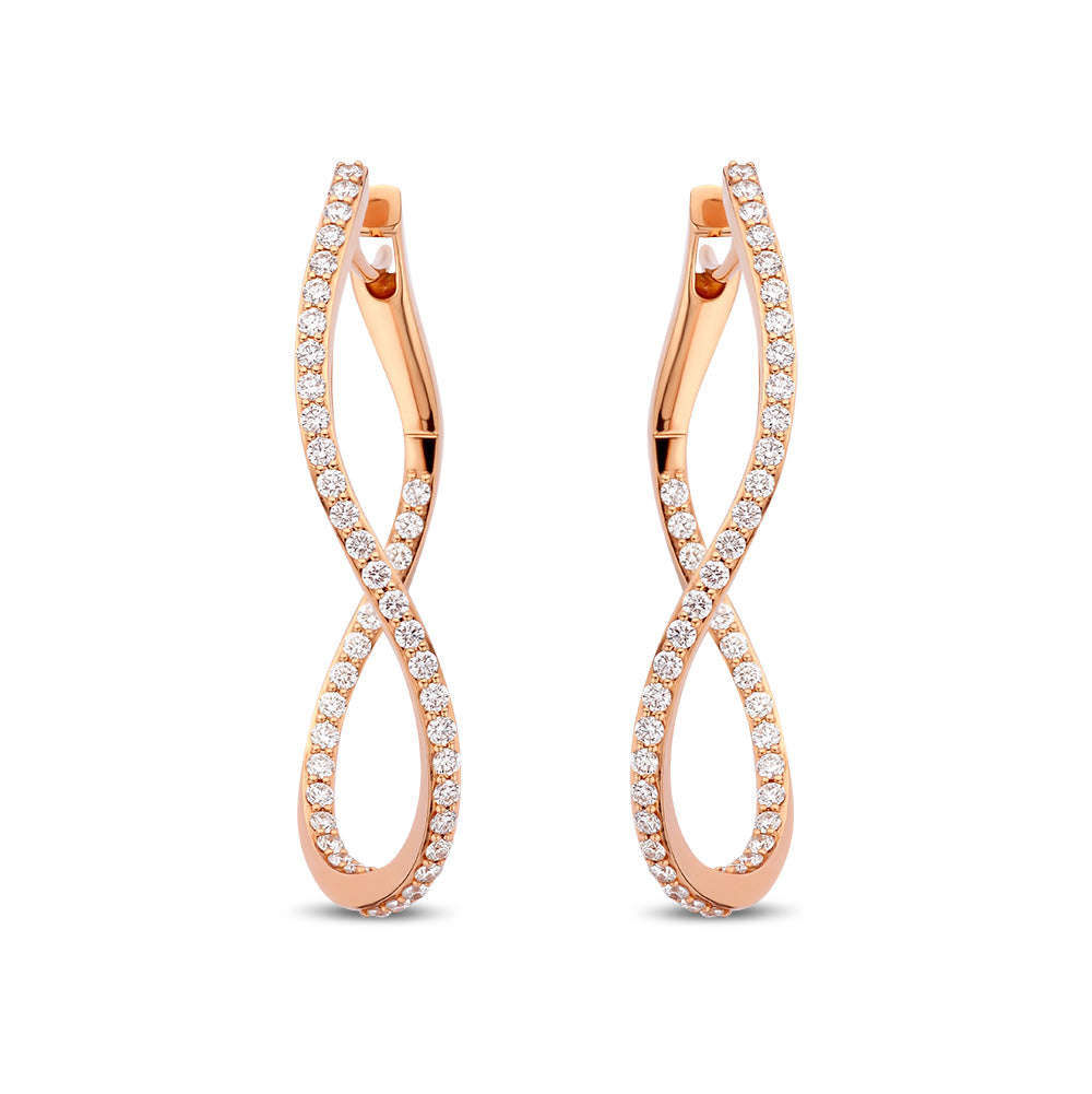 Bigli Infinity 18ct Rose Gold Diamond Earrings BIG-083 Image 1