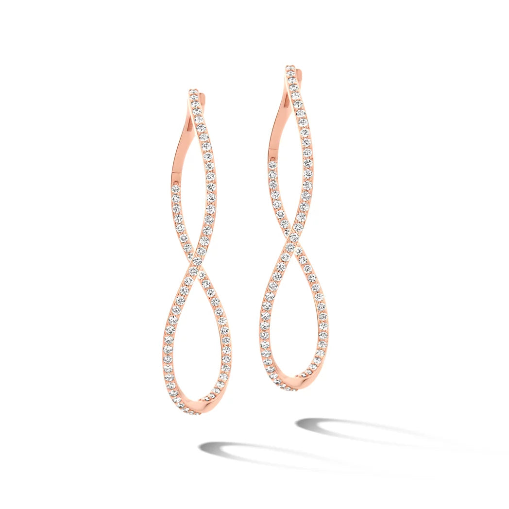 Bigli Infinity 18ct Rose Gold Diamond Earrings BIG-084 Image 1