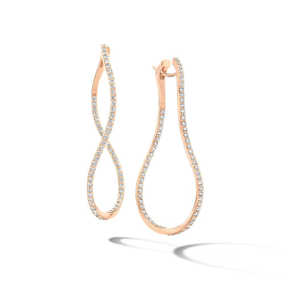 Bigli Infinity 18ct Rose Gold Diamond Earrings BIG-084 Image 2