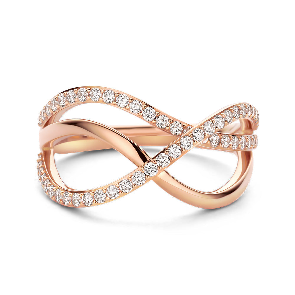 Bigli Infinity 18ct Rose Gold Diamond Ring BIG-085 Image 1
