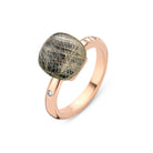 Bigli Mini Sweety 18ct Rose Gold Rutile Quartz and Onyx Diamond Ring BIG-148 Image 1