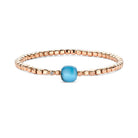 Bigli Mini Sweety Blue Topaz and Turquoise 18ct Rose Gold and Diamond Bracelet BIG-086 Image 1