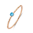 Bigli Mini Sweety Blue Topaz and Turquoise 18ct Rose Gold and Diamond Bracelet BIG-086 Image 3