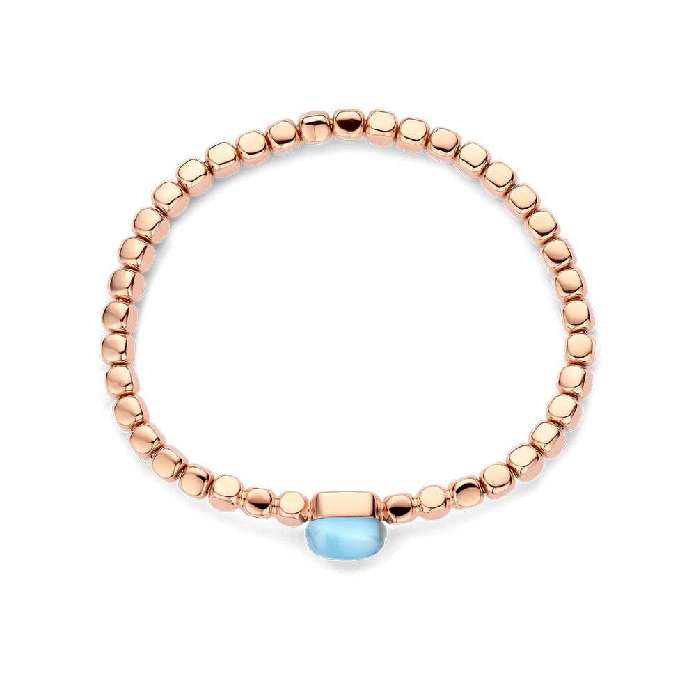 Bigli Mini Sweety Blue Topaz and Turquoise 18ct Rose Gold and Diamond Bracelet BIG-101 Image 3