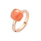Bigli Mini Sweety Coral and Milky Quartz 18ct Rose Gold Diamond Ring BIG-146 Image 1