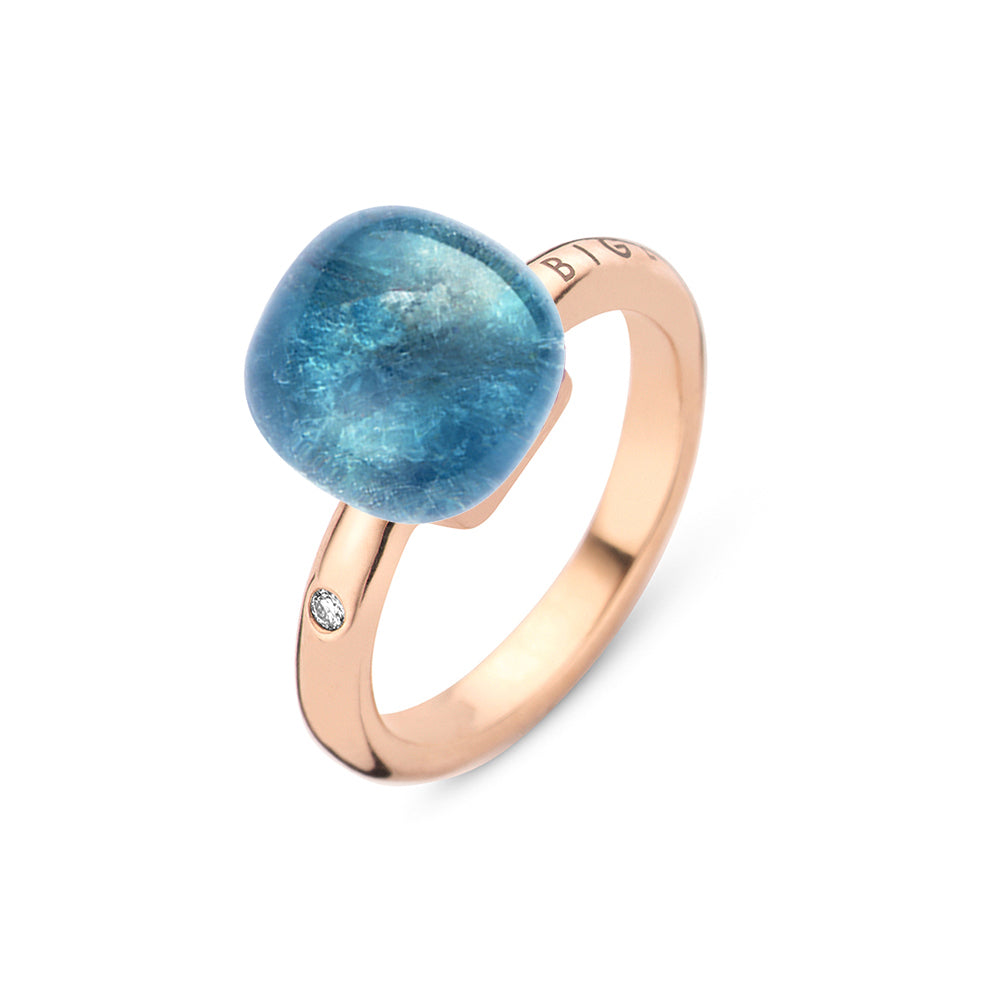 Bigli Mini Sweety Dark Apatite and Rock Crystal 18ct Rose Gold Diamond Ring BIG-133 Image 1