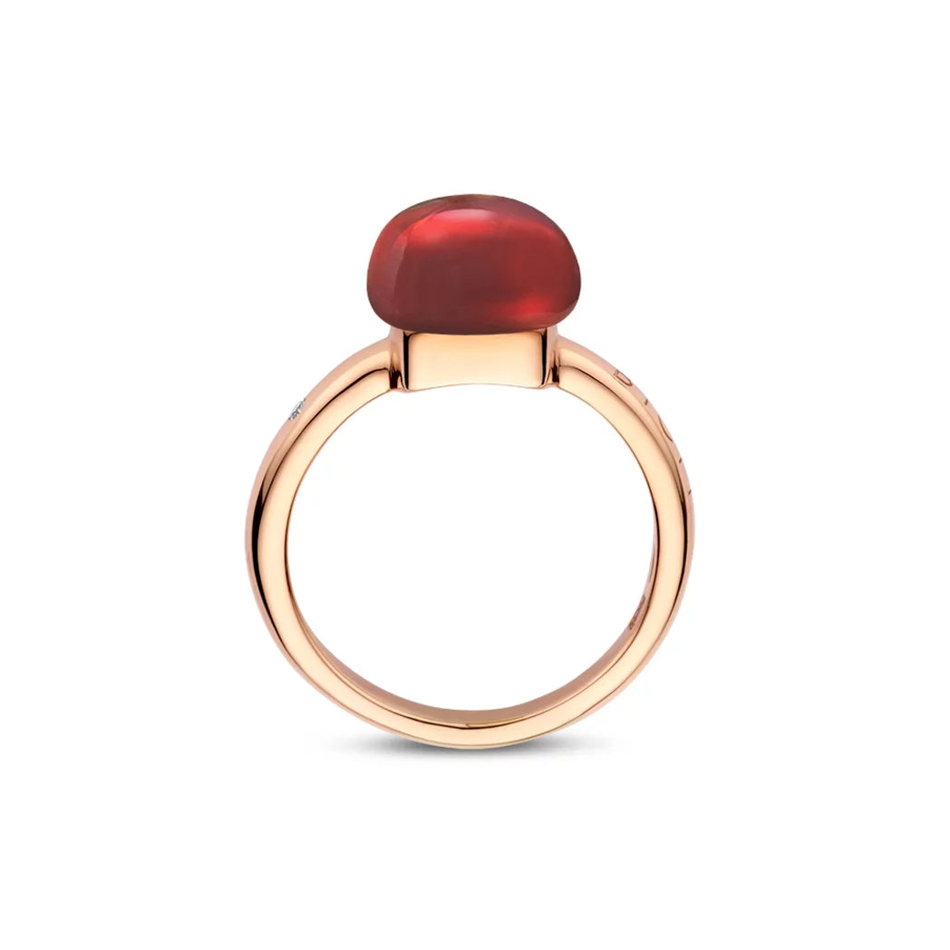 Bigli Mini Sweety Garnet and Mother of Pearl 18ct Rose Gold Diamond Ring BIG-139 Image 2