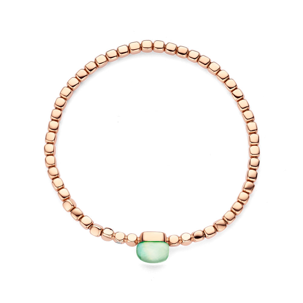 Bigli Mini Sweety Green Aventurine and Lemon Quartz 18ct Rose Gold and Diamond Bracelet BIG-092 Image 2