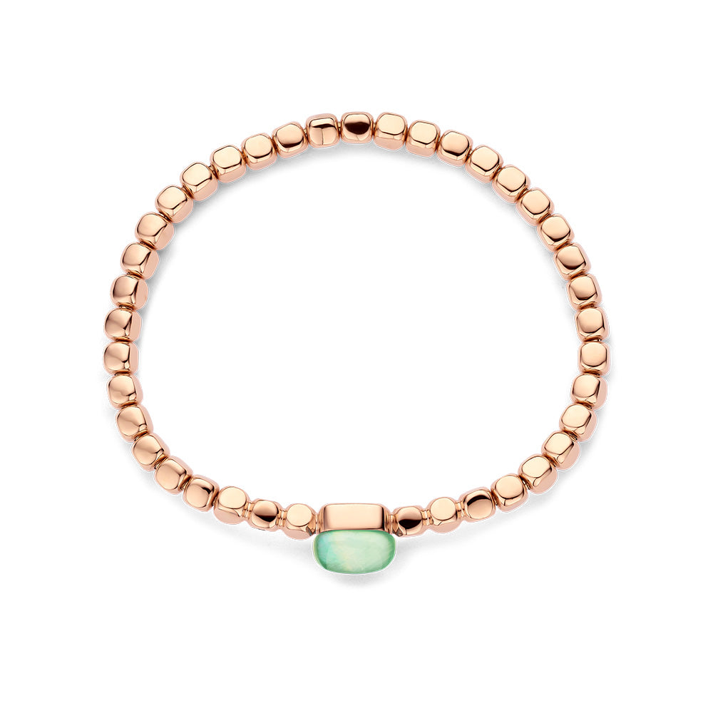 Bigli Mini Sweety Green Aventurine and Mother of Pearl 18ct Rose Gold and Diamond Bracelet BIG-104 Image 3