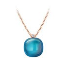 Bigli Mini Sweety London Blue Topaz 18ct Rose Gold Diamond Pendant BIG-112 Image 1