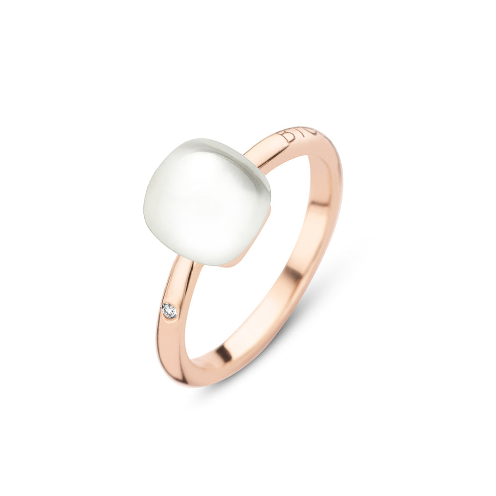 Bigli Mini Sweety Rock Crystal 18ct Rose Gold Diamond Ring BIG-129 Image 1